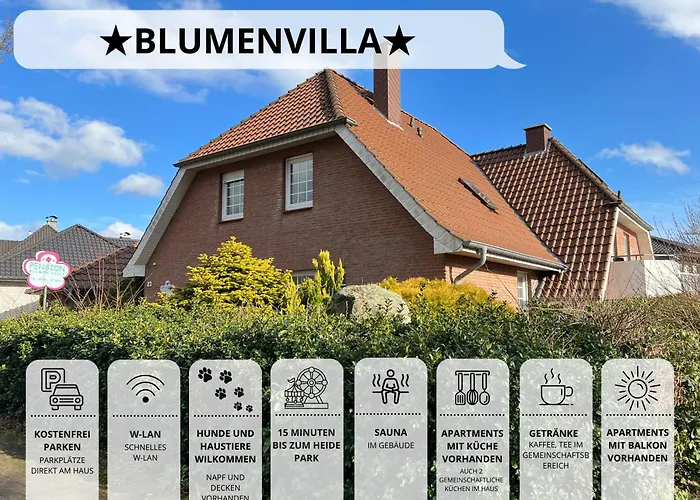 Blumenvilla - 15 Minuten Bis Zum Heide Park, Haustiere Willkommen, Sauna Im Gebaeude